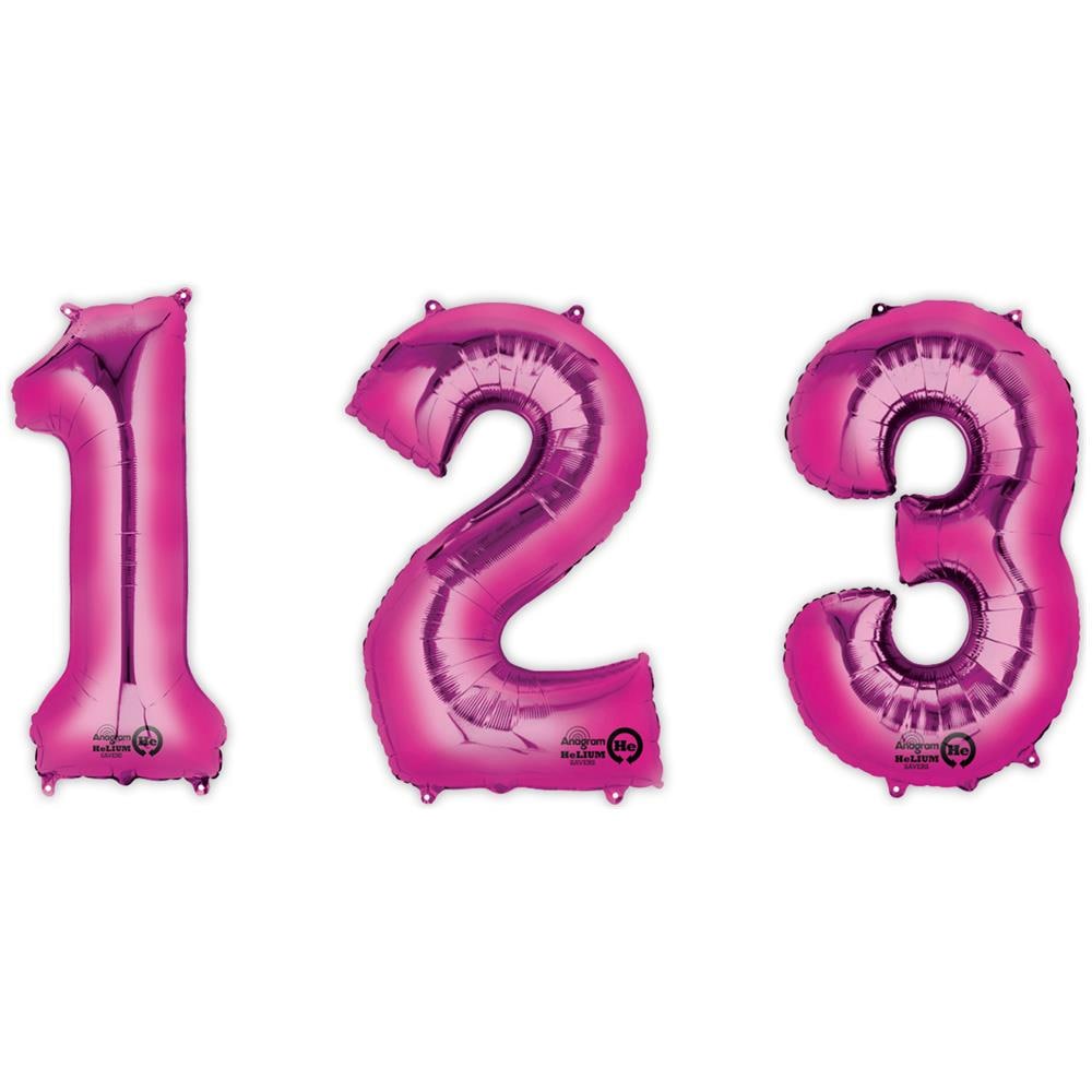 Unique - Palloncino Alluminio Fucsia Numero 88 Cm - Foto 1