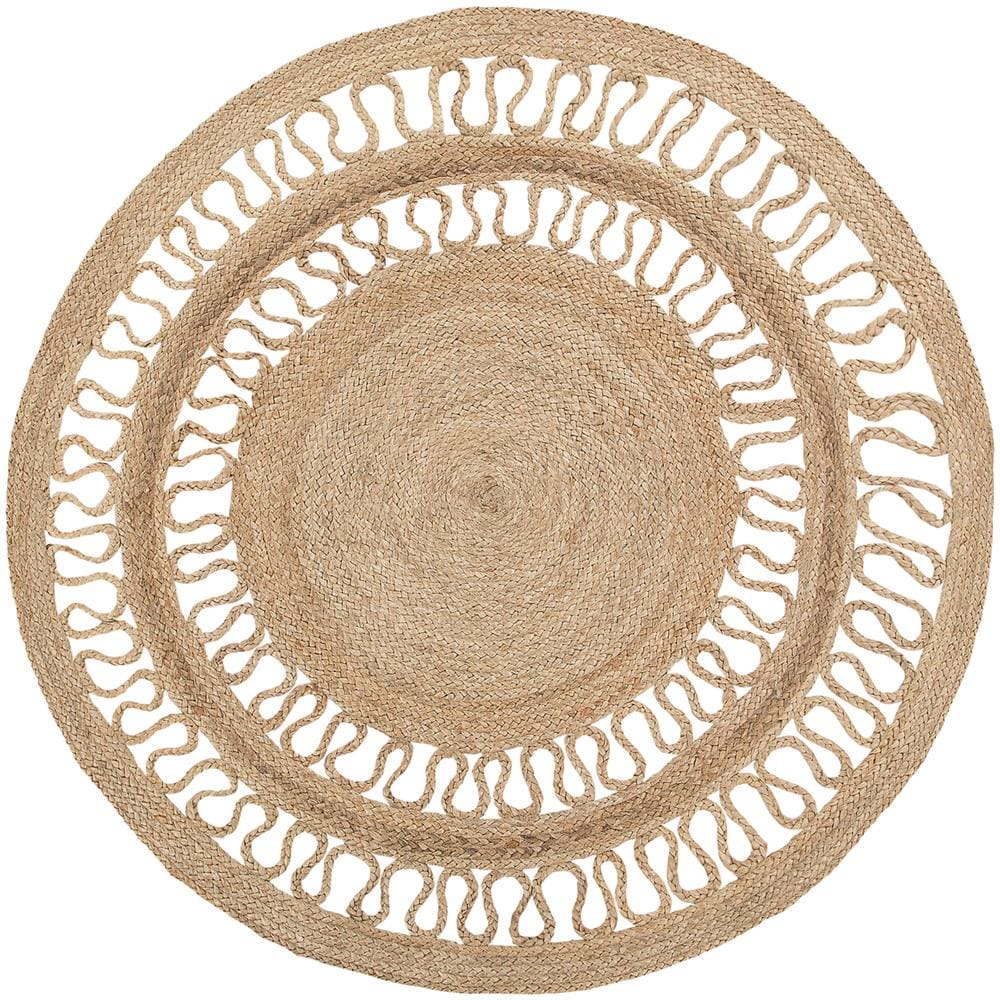 Tappeto Tondo In Iuta Beige Ø 120 Cm Dikili - Foto 1