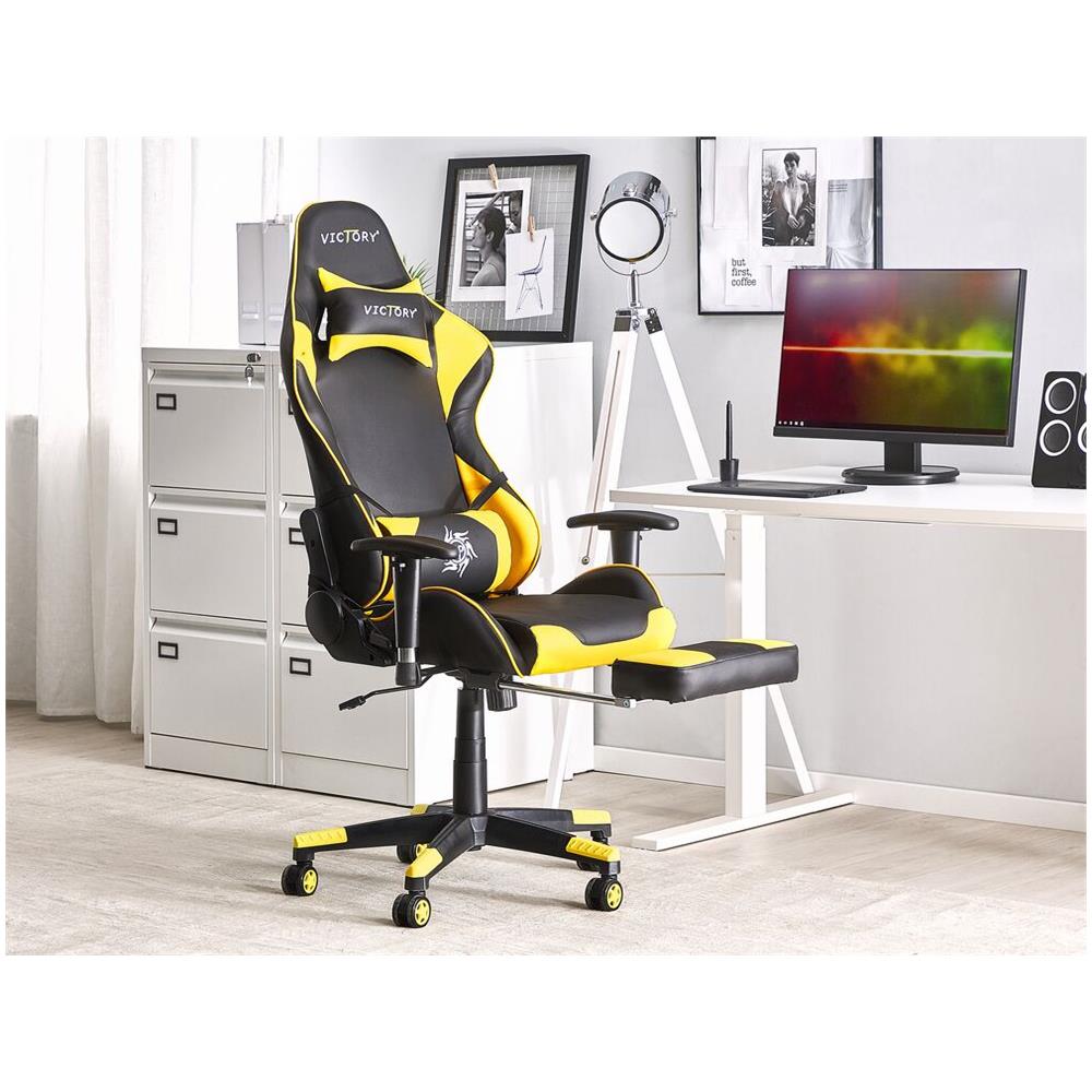Sedia Da Gaming Nero / giallo Victory - Foto 2