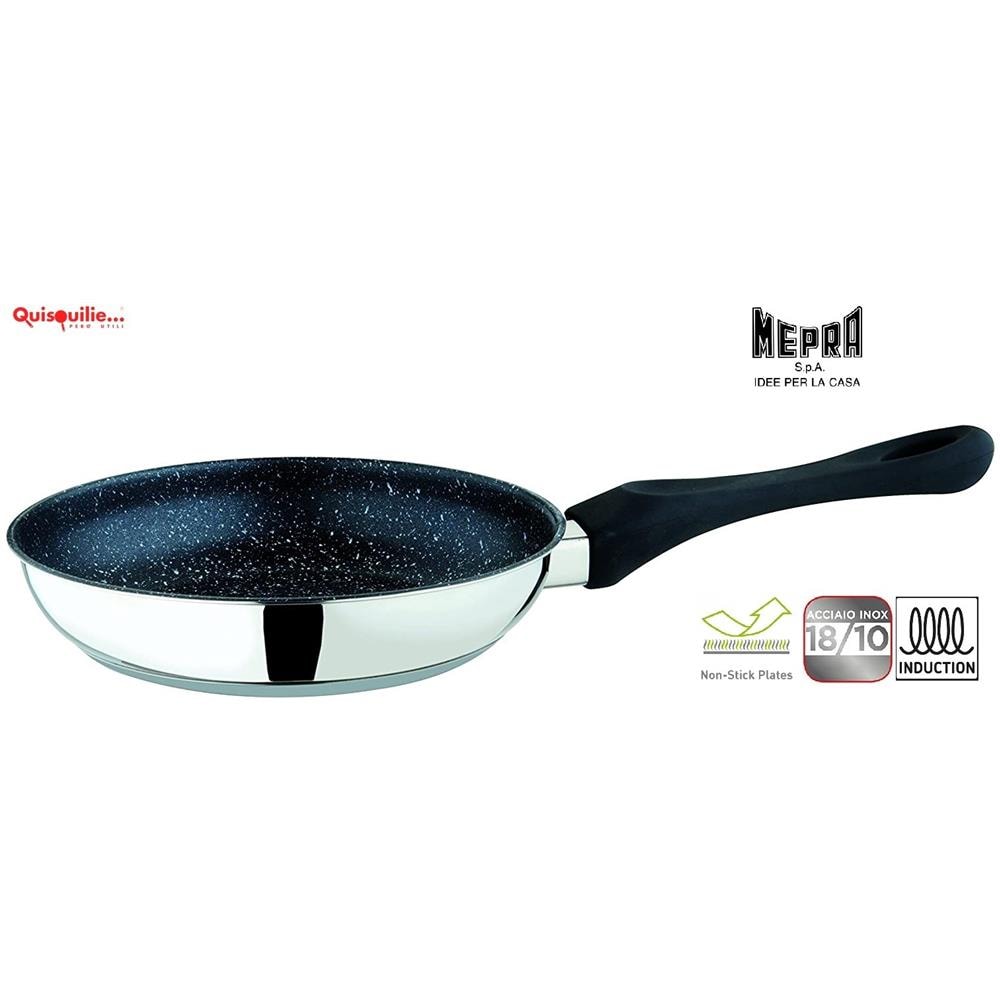 Fantasia Pietra Padella, In Acciaio Inossidabile 18/10 Adatta Ad Induzione Qualità Extra - 24 Padella - Foto 1