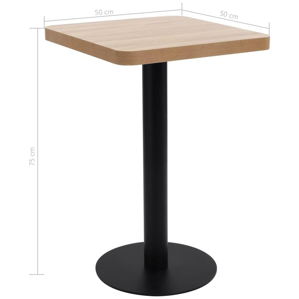 Tavolo Da Bistrot Marrone Chiaro 50x50 Cm In Mdf - Foto 6