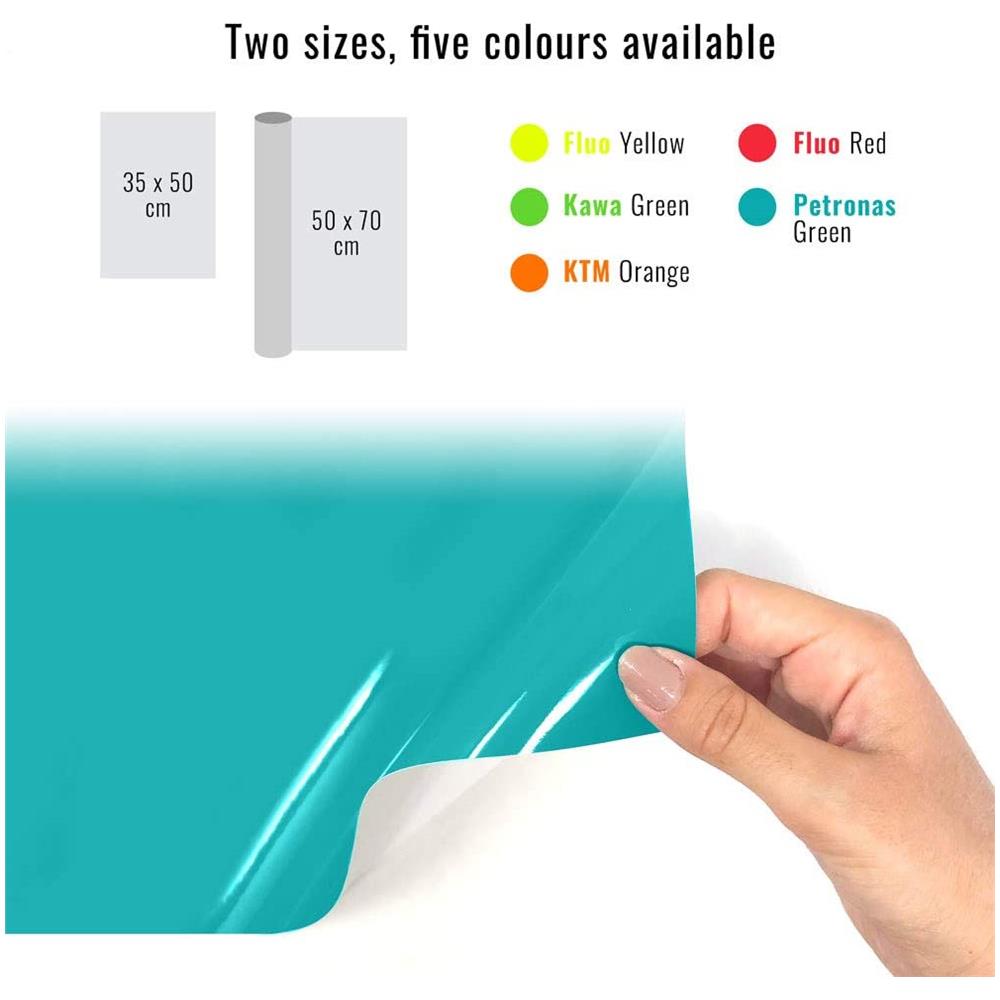 Foglio Pellicola Adesiva Per Wrapping Verde Petronas, 35 X 50 Cm - Foto 2