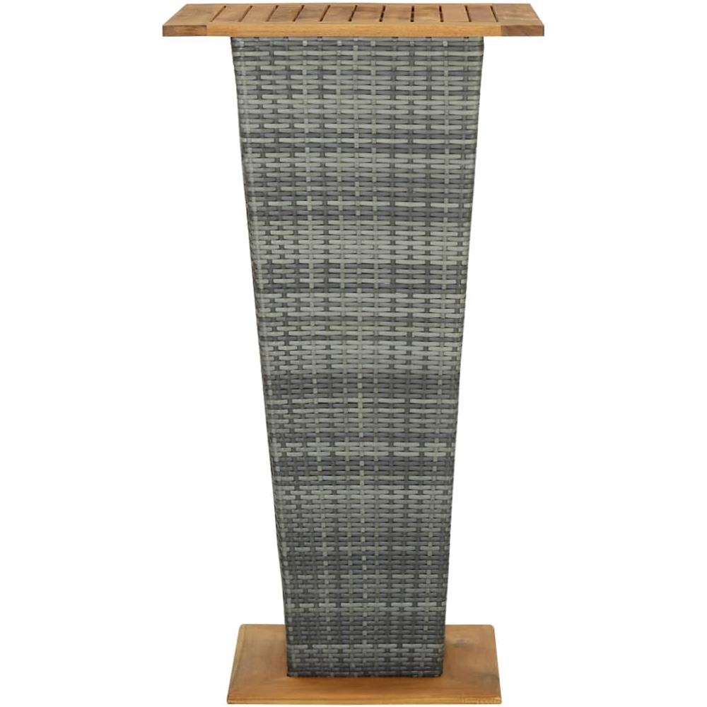 Tavolino Da T? Grigio 60x60x110 Cm Polyrattan E Massello Acacia - Foto 2