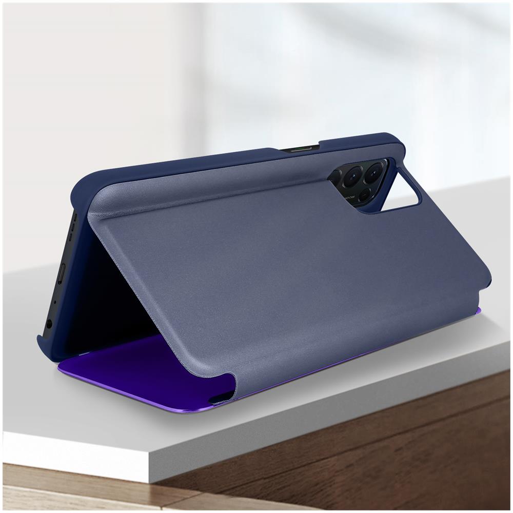 Custodia A Flip Oppo Find X3 Lite, Funzione Specchio E Supporto Viola - Foto 2