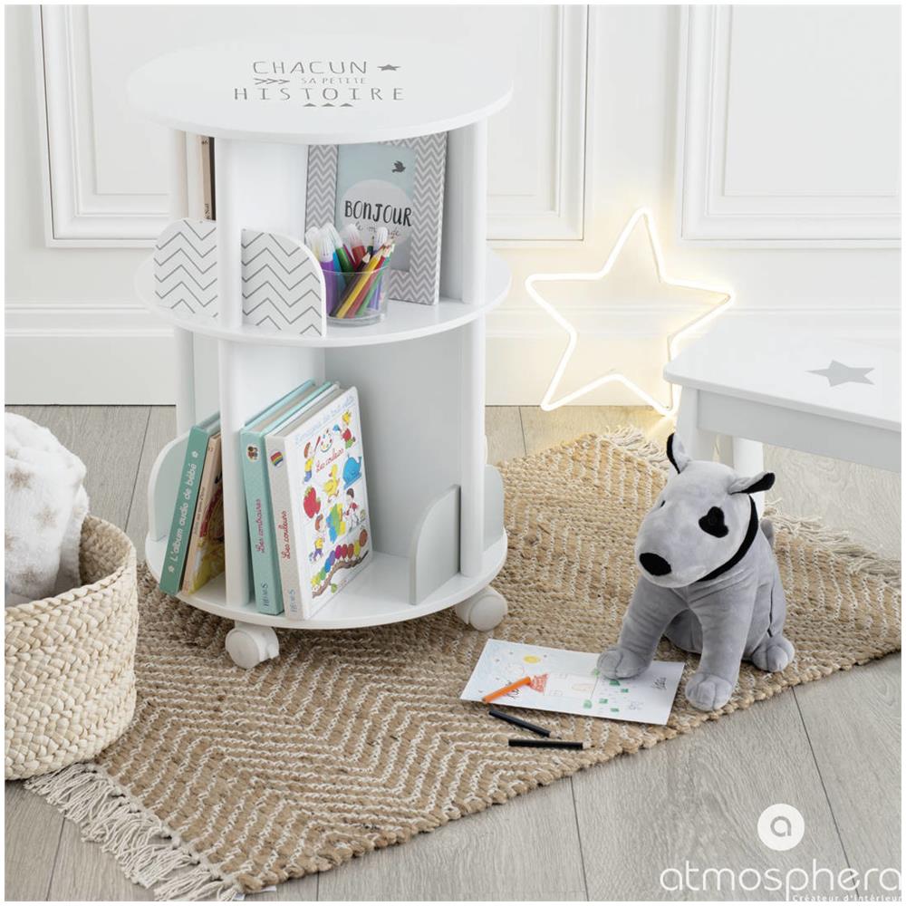 Libreria Per Bambini Rotonda In Mdf - Grigio - L 40 Xl 40 X H 59 Cm - Foto 9