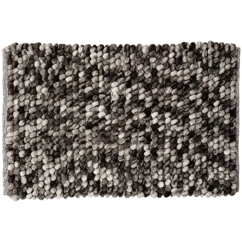 Tappetino da Bagno Vintage 50x80 cm Grigio Scuro e Bianco - Foto 1