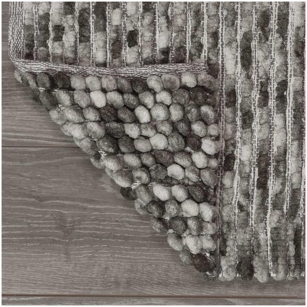 Tappetino da Bagno Vintage 50x80 cm Grigio Scuro e Bianco - Foto 2