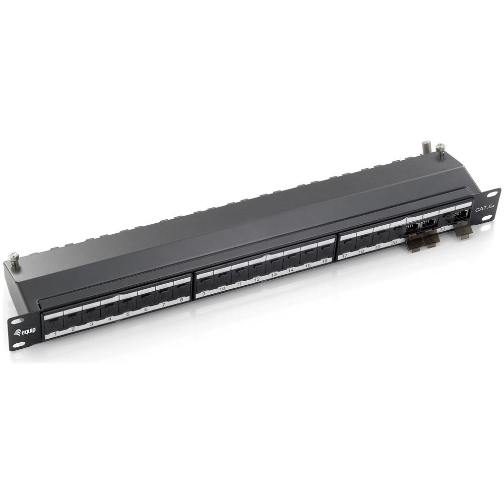 326624, Cat. 6A, RJ-45, 48,26 cm, 10,9 cm, 4,4 cm, Nero - Foto 1