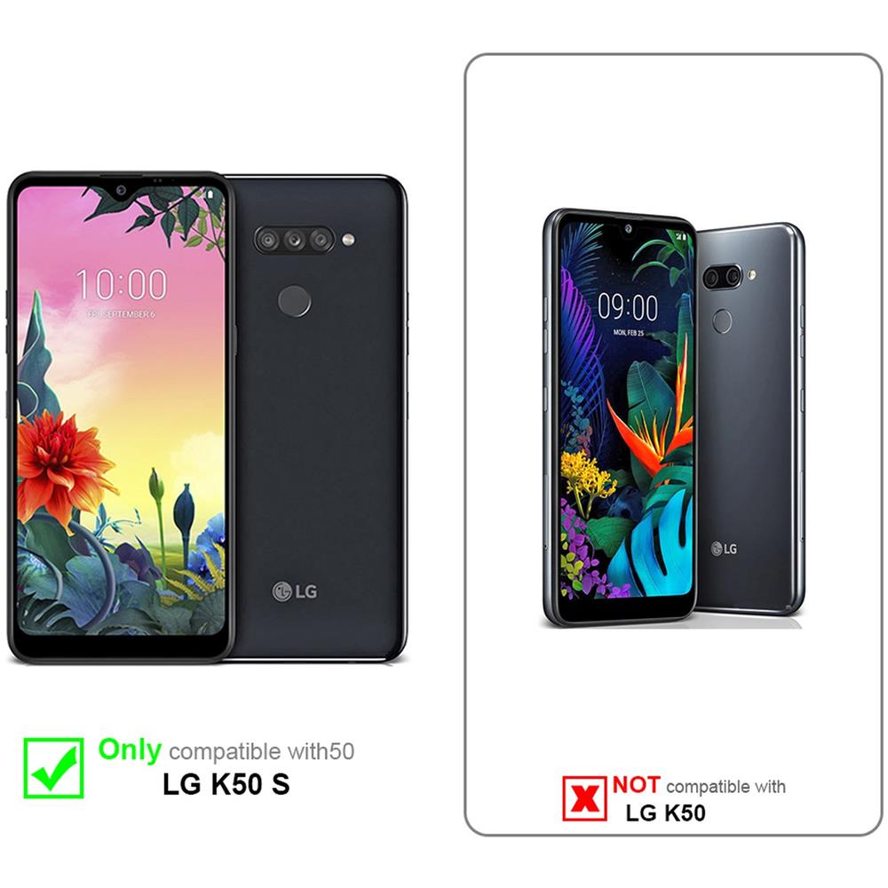 Cadorabo Custodia Compatibile Con Lg K50s In Blu Scuro Nero - Coperchio Protettiva Con Chiusura Magnetica, Funzione Stand E Tasca Per Le Carte - Foto 2