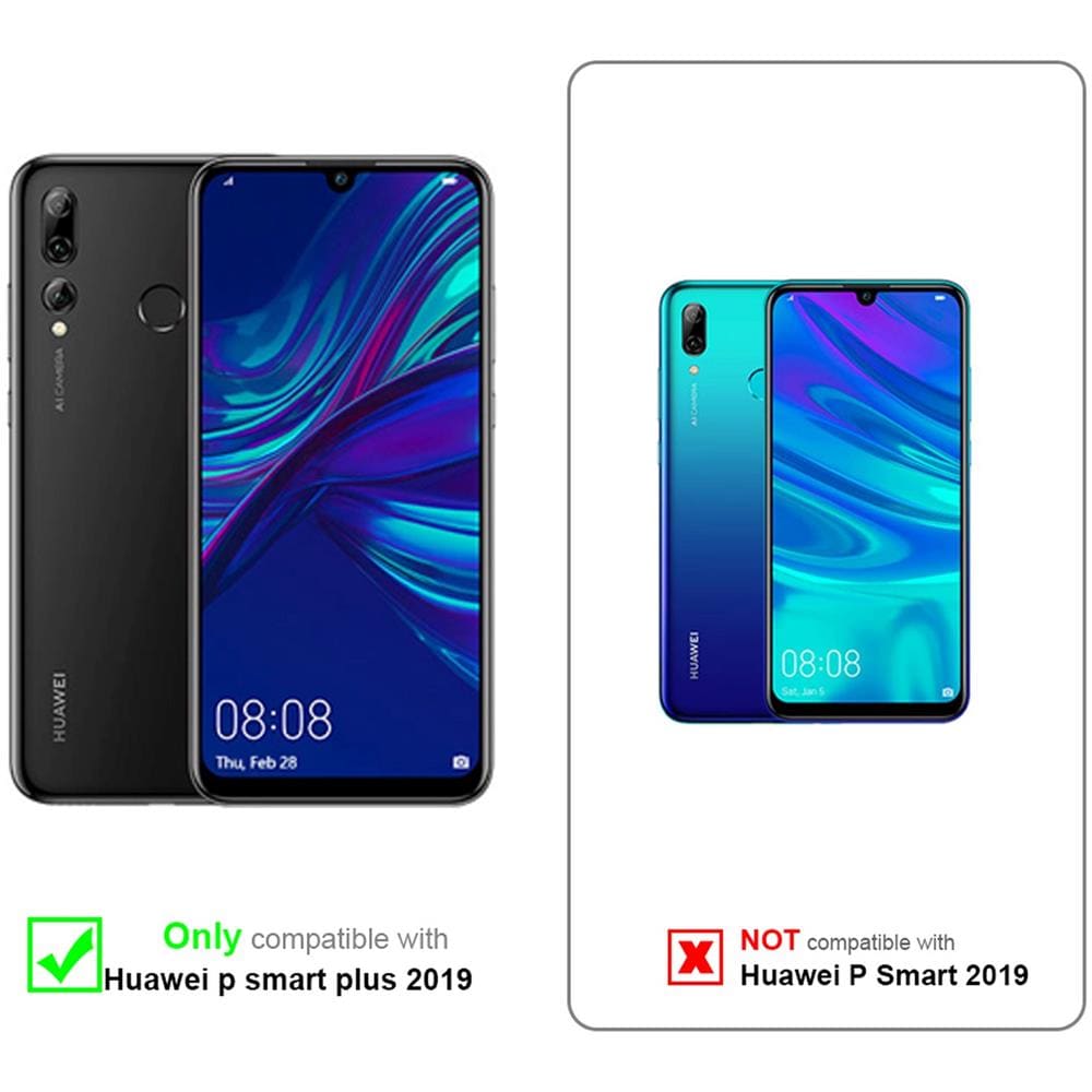 Custodia Compatibile Con Huawei P Smart Plus In Blu Scuro Nero - Coperchio Protettiva Con Chiusura Magnetica, Funzione Stand E Tasca Per Le Carte - Foto 2