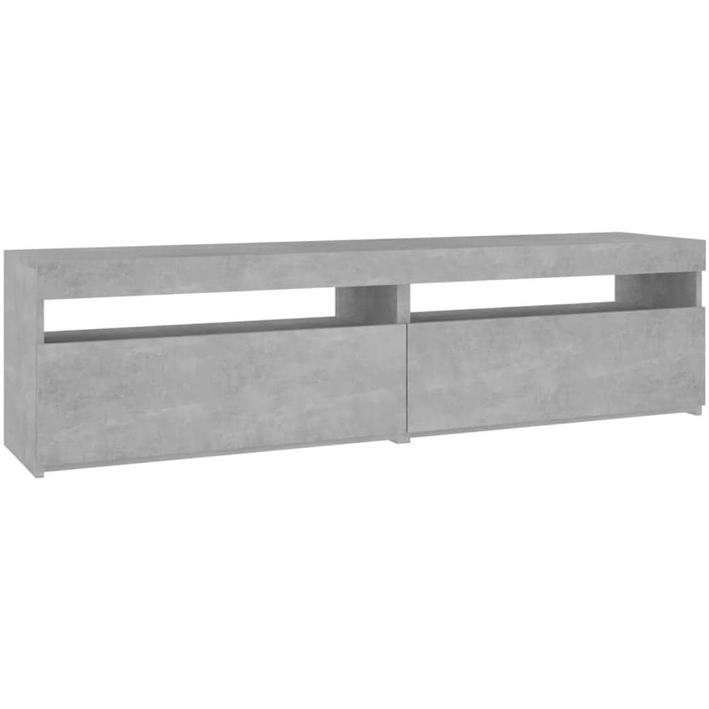 Mobili Porta TV con Luci LED 2 pz Grigio Cemento 75x35x40 cm - Foto 2