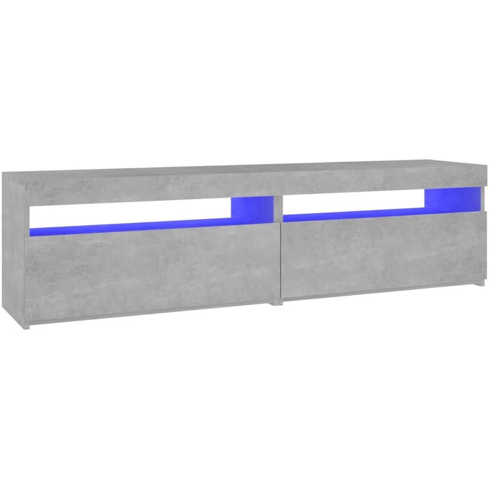 Mobili Porta TV con Luci LED 2 pz Grigio Cemento 75x35x40 cm - Foto 11
