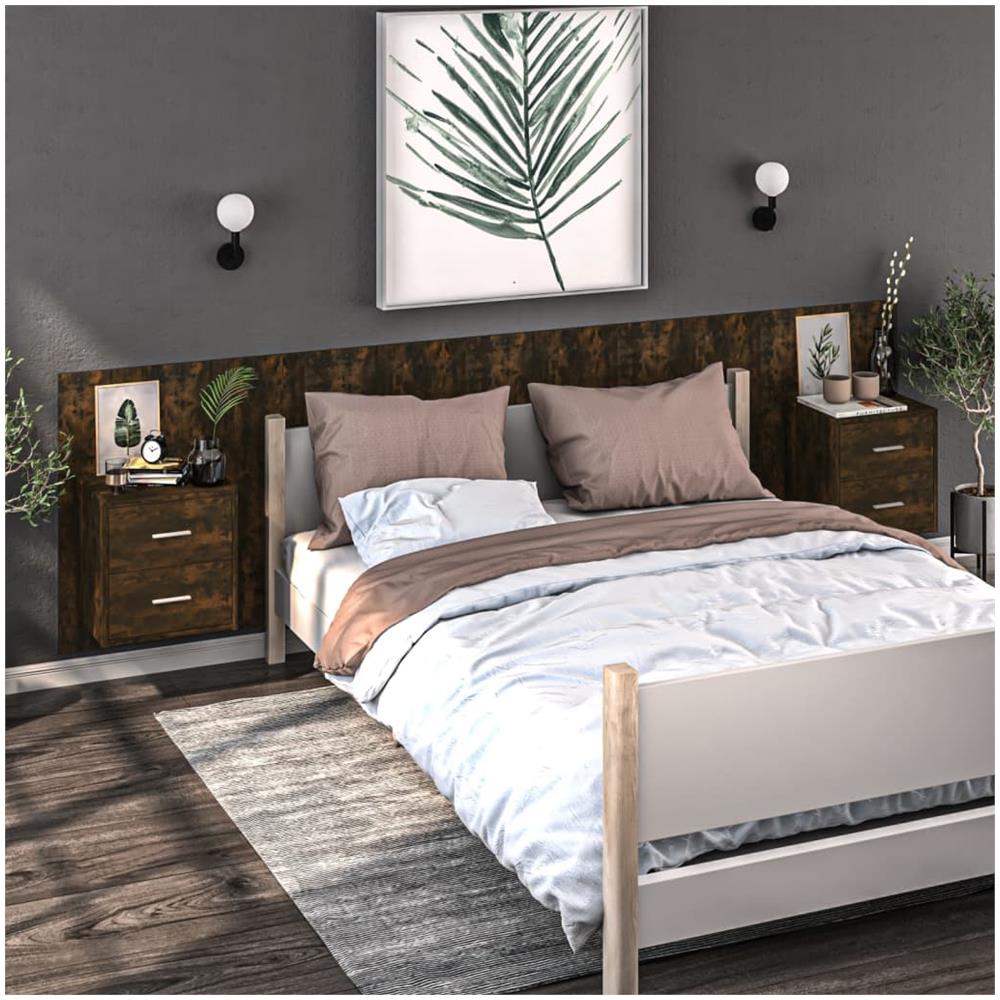 Comodino a Muro Rovere Fumo - Foto 2