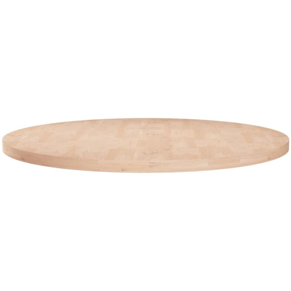 Piano Tavolo Rotondo 80x2,5 Cm Massello Di Rovere Non Trattato - Foto 1