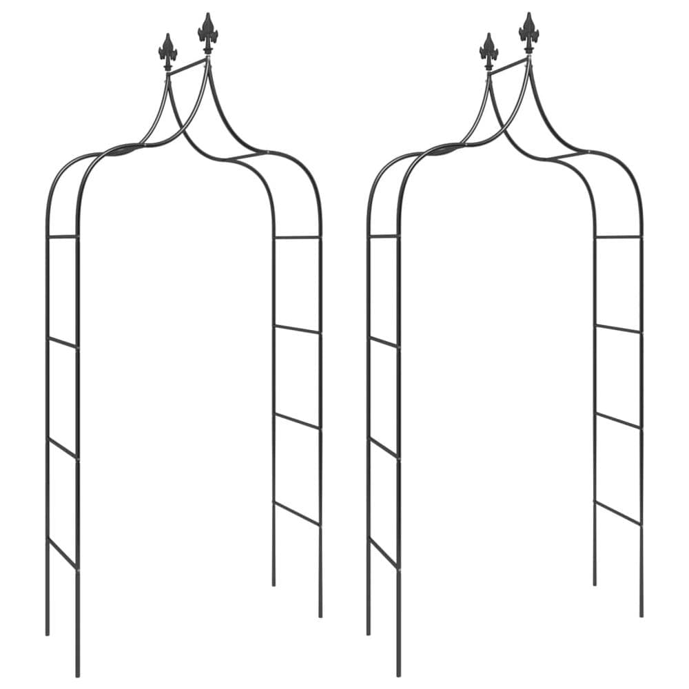Archi Da Giardino 2 Pz Neri 120x38x260 Cm Acciaio - Foto 1