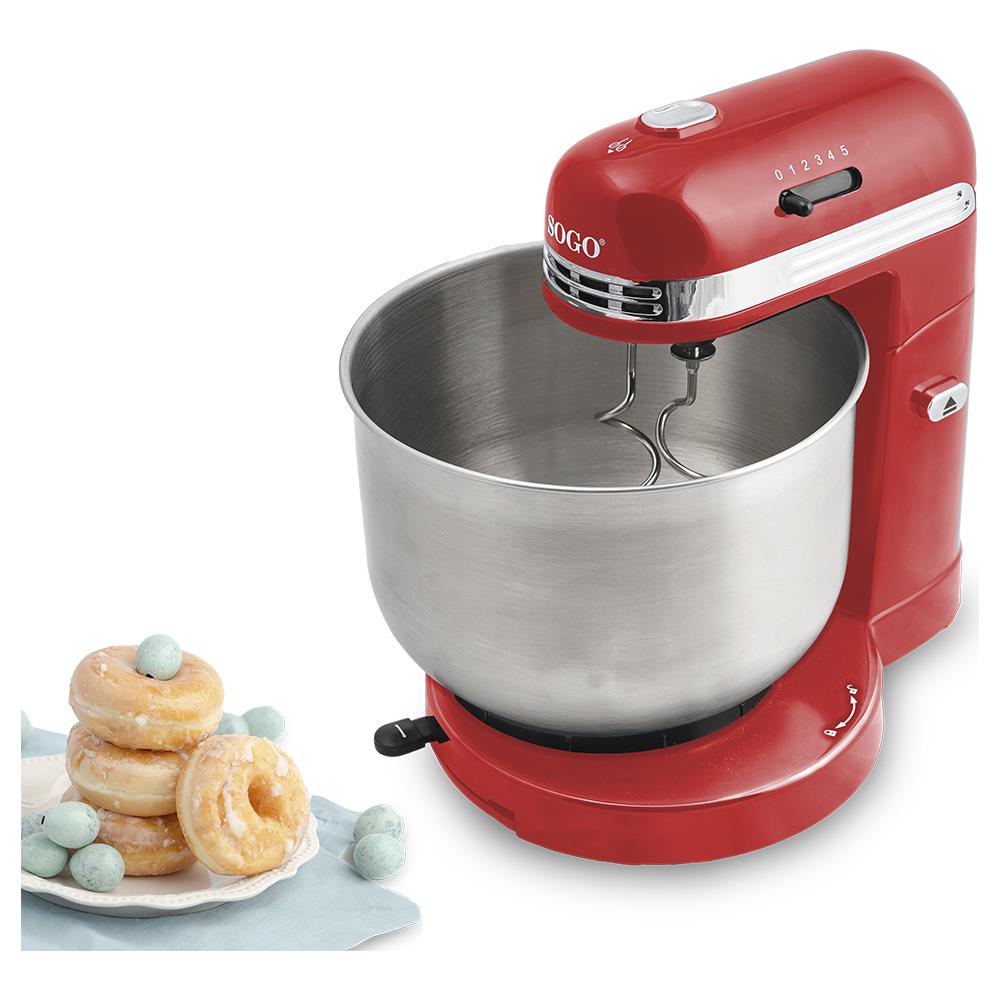 Mixer Frullatore Ed Impastatrice 5 Velocità 3,5L 350W Accessori Colore Rosso - Foto 2