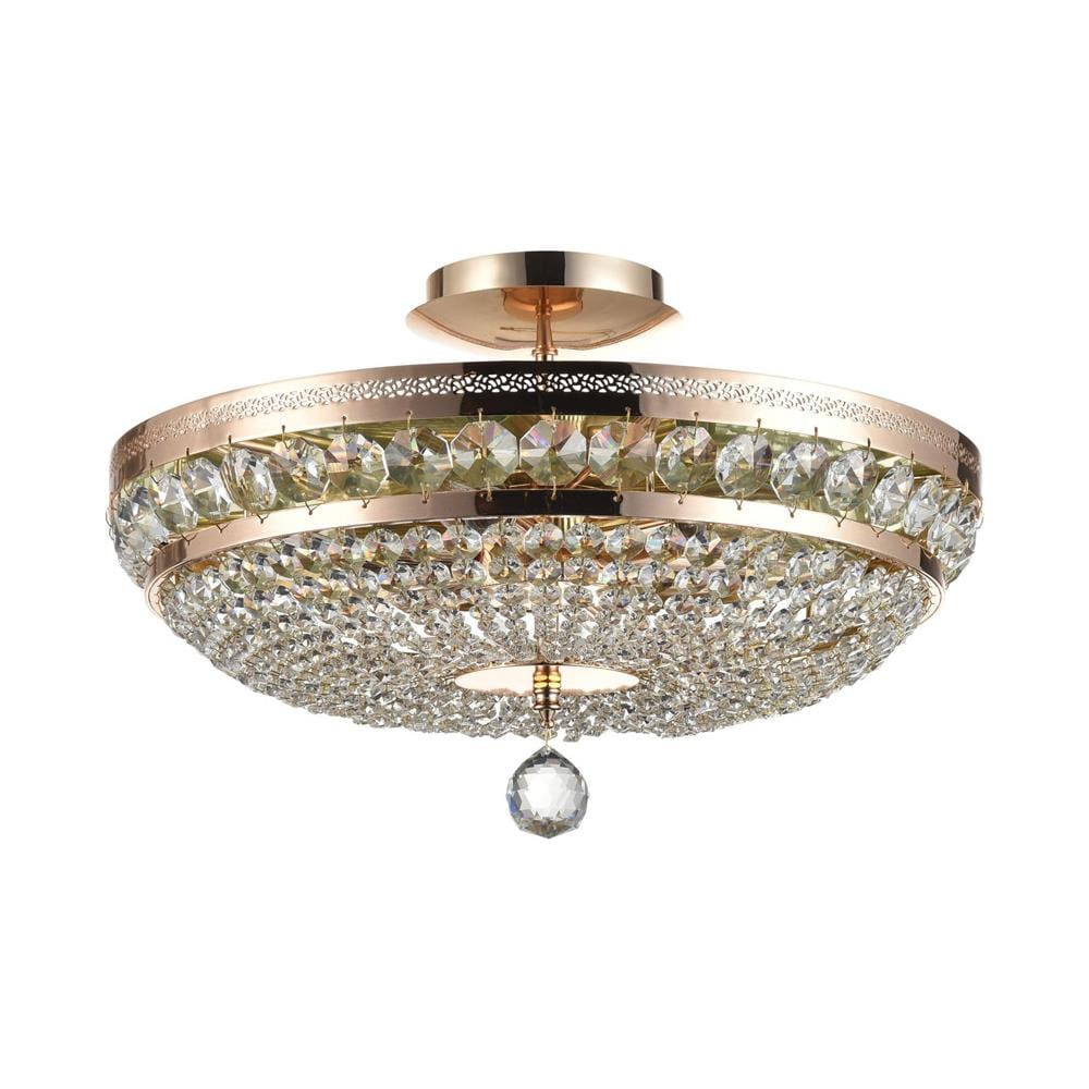 Plafoniera Contemporanea Ottilia Metallo Oro 6 Luci Diffusori Metallo - Foto 1