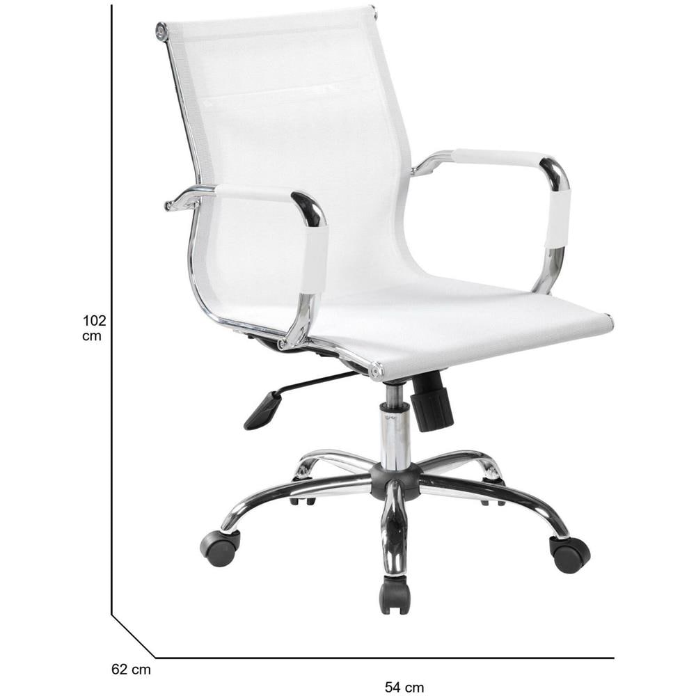 Sedia Con Ruote Asunik \, Poltrona Direzionale Con Braccioli, Sedia Ergonomica Da Ufficio, Bianco, 62x54h92/102 Cm - Foto 2