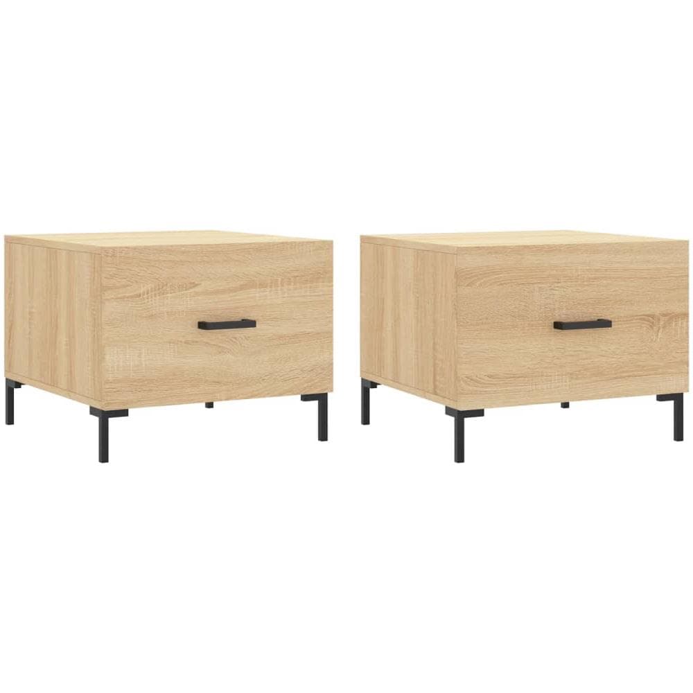 Tavolini Salotto 2pz Rovere Sonoma 50x50x40cm Legno Multistrato - Foto 2