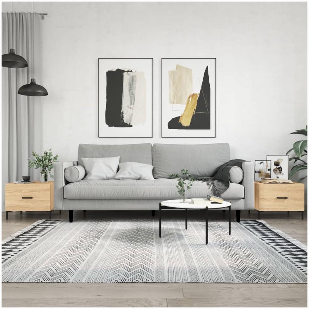Tavolini Salotto 2pz Rovere Sonoma 50x50x40cm Legno Multistrato - Foto 1