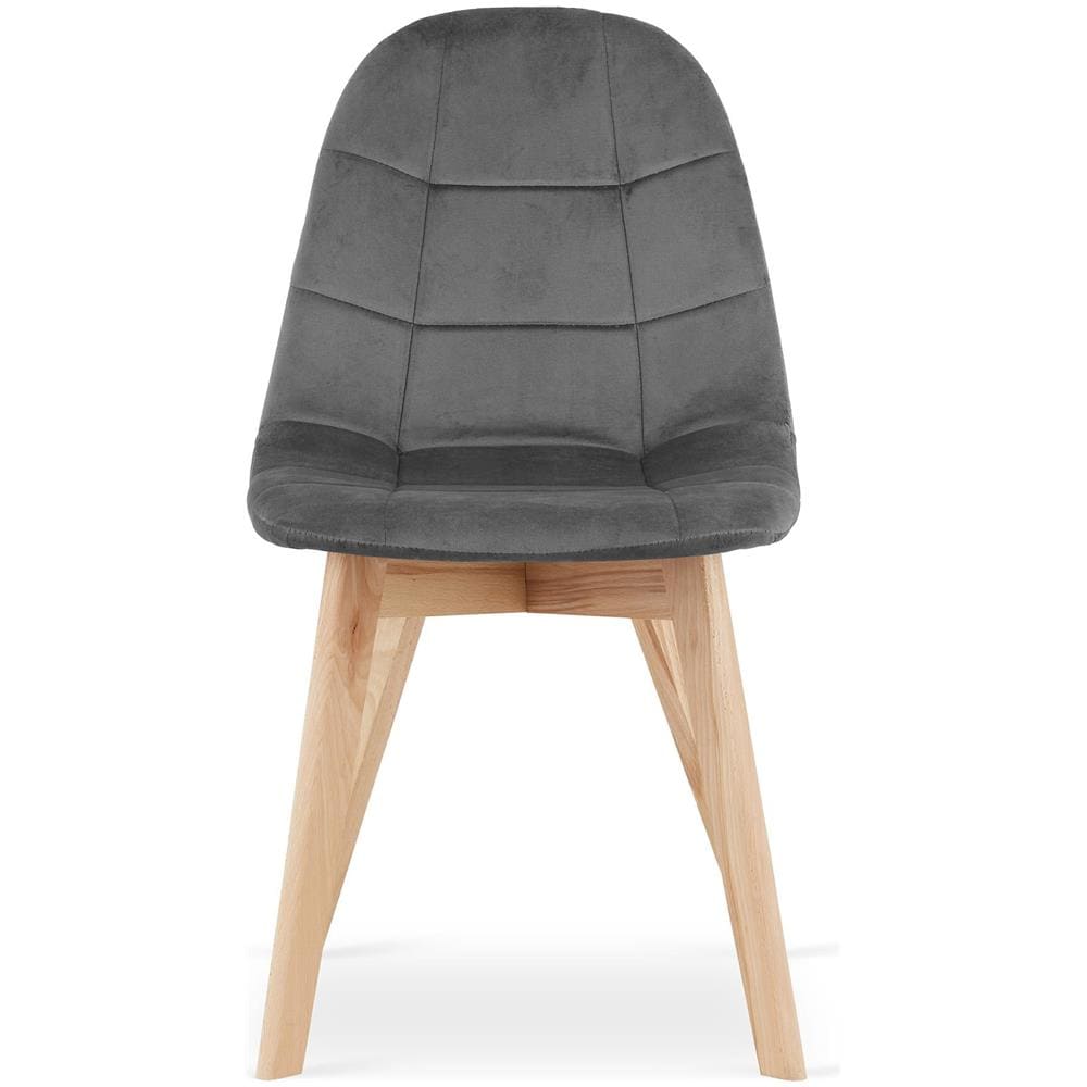 Sedia Valora NUUC in velluto grigio scuro, comoda seduta per il soggiorno - Foto 2