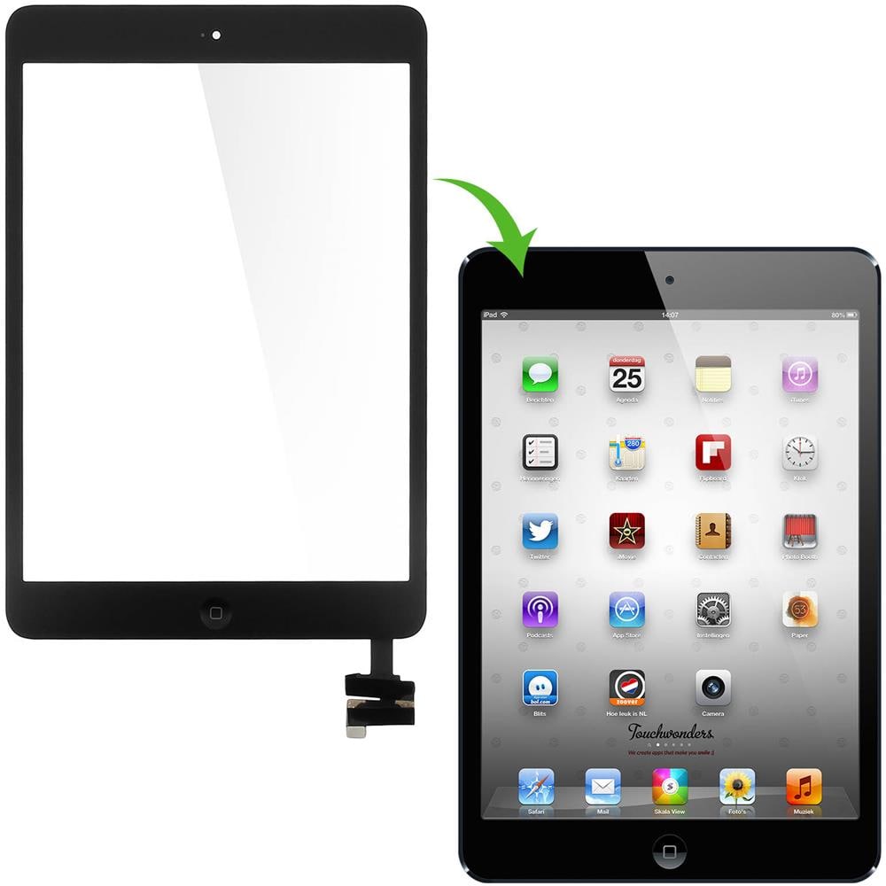 Schermo Lcd Ipad Mini / Mini 2 / Mini 3 Vetro Tattile Di Ricambio Nero - Foto 2