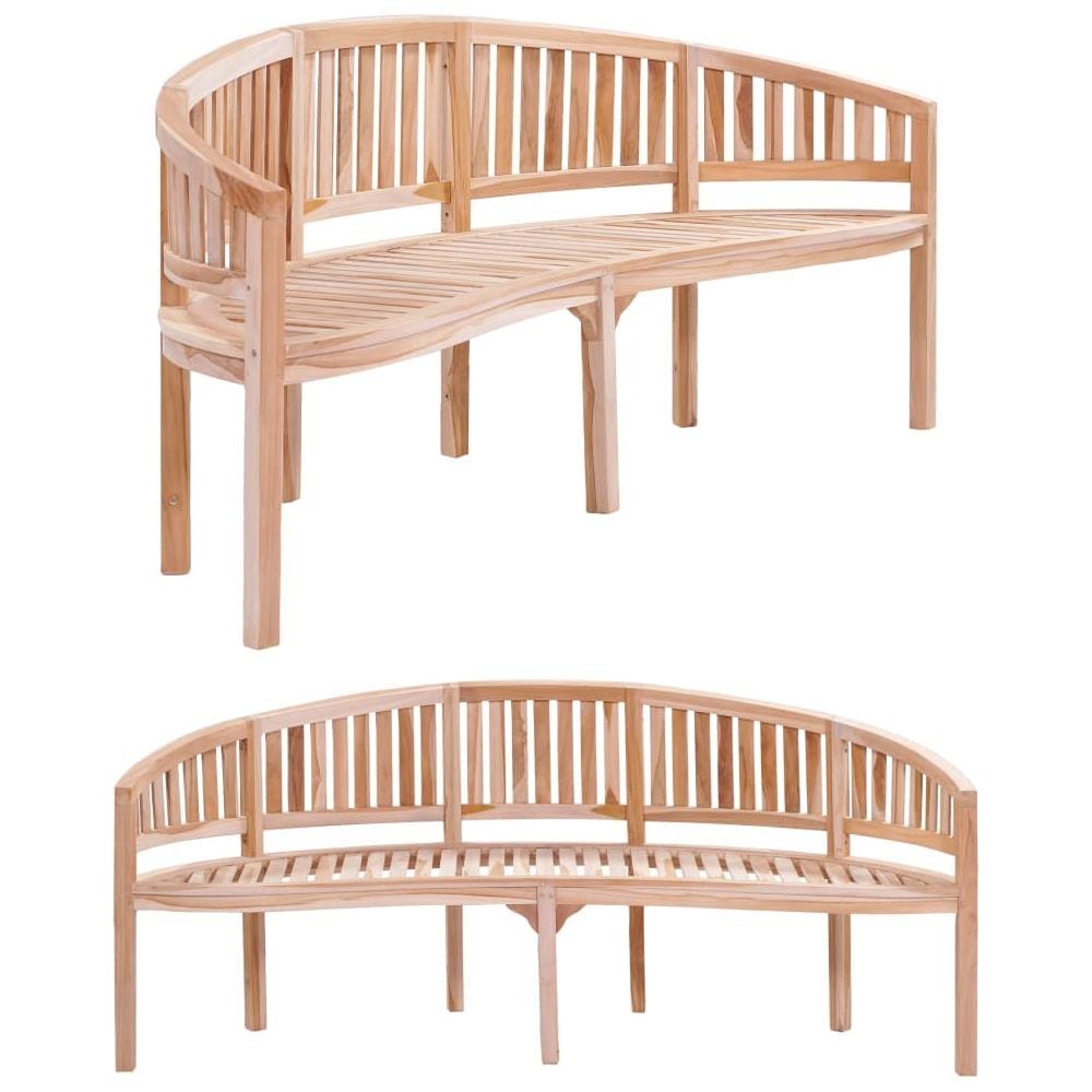 Panchina a Forma di Banana 200 cm in Legno Massello di Teak - Foto 1