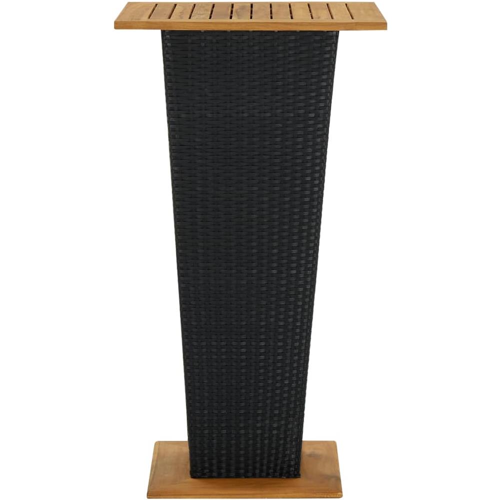 Tavolino Da T? Nero 60x60x110 Cm Polyrattan E Massello Acacia - Foto 2