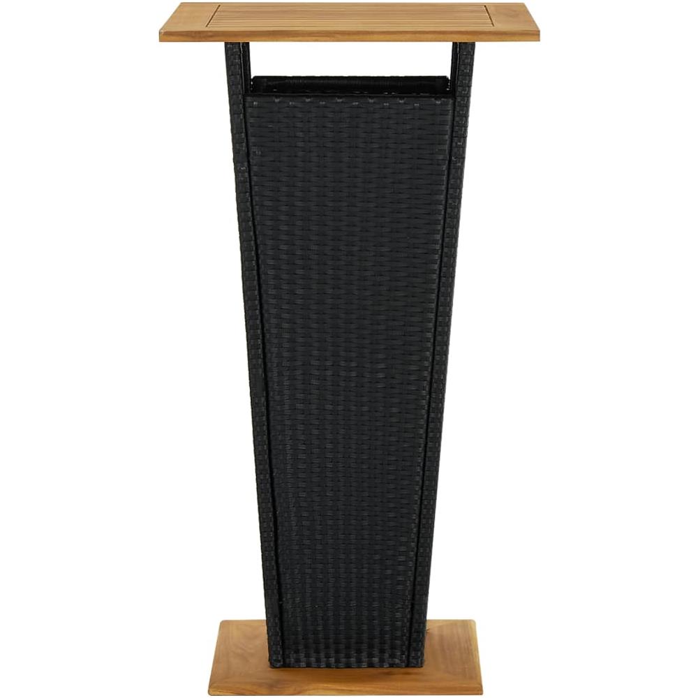 Tavolino Da T? Nero 60x60x110 Cm Polyrattan E Massello Acacia - Foto 3
