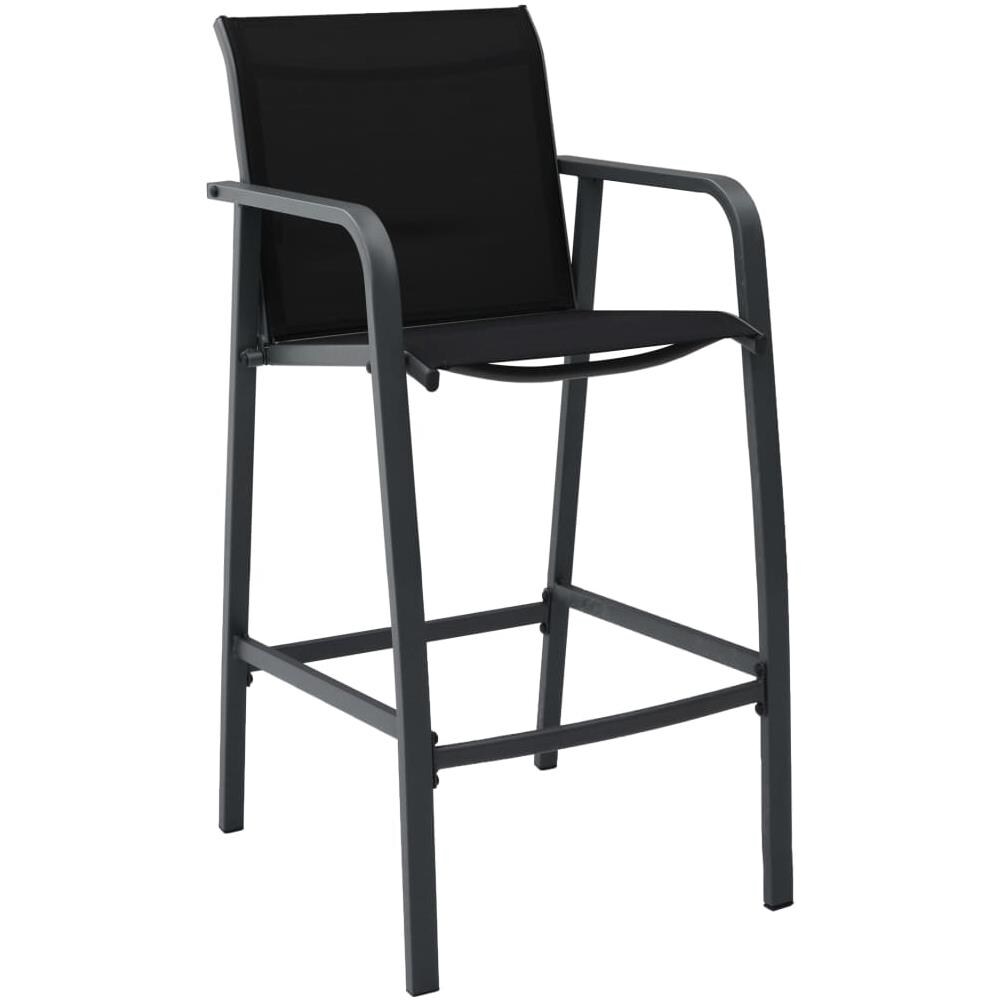 Sgabelli Da Bar Da Giardino 4 Pz Neri In Textilene - Foto 2