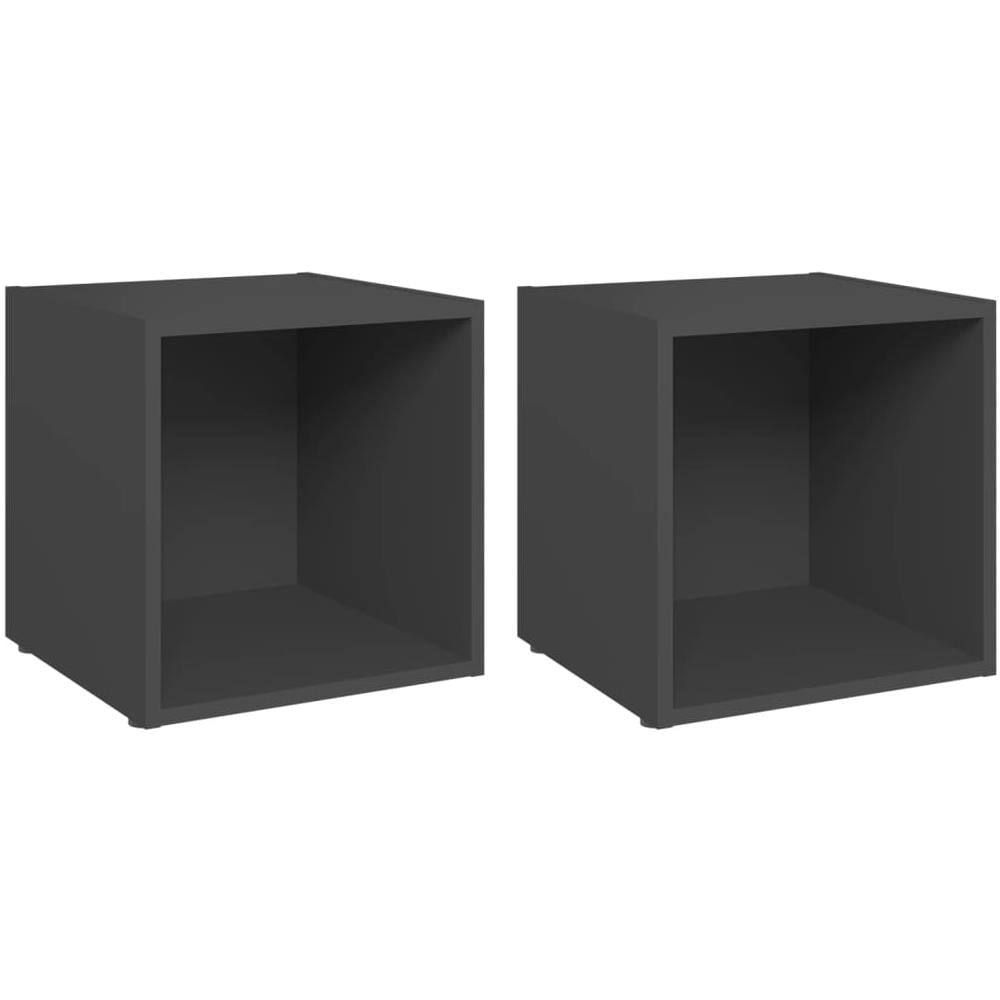 Mobili Porta TV 2 pz Grigi 37x35x37 cm in Legno Multistrato - Foto 1