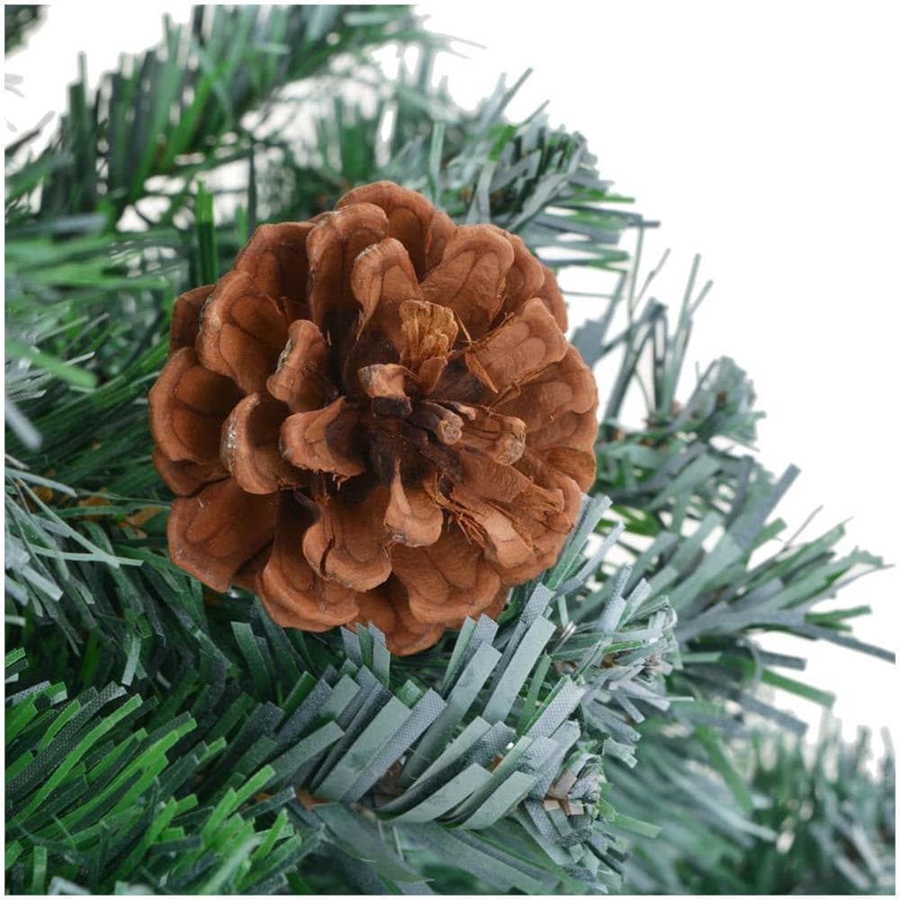 Albero di Natale Artificiale con Set Palline LED e Pigne 210 cm - Foto 3