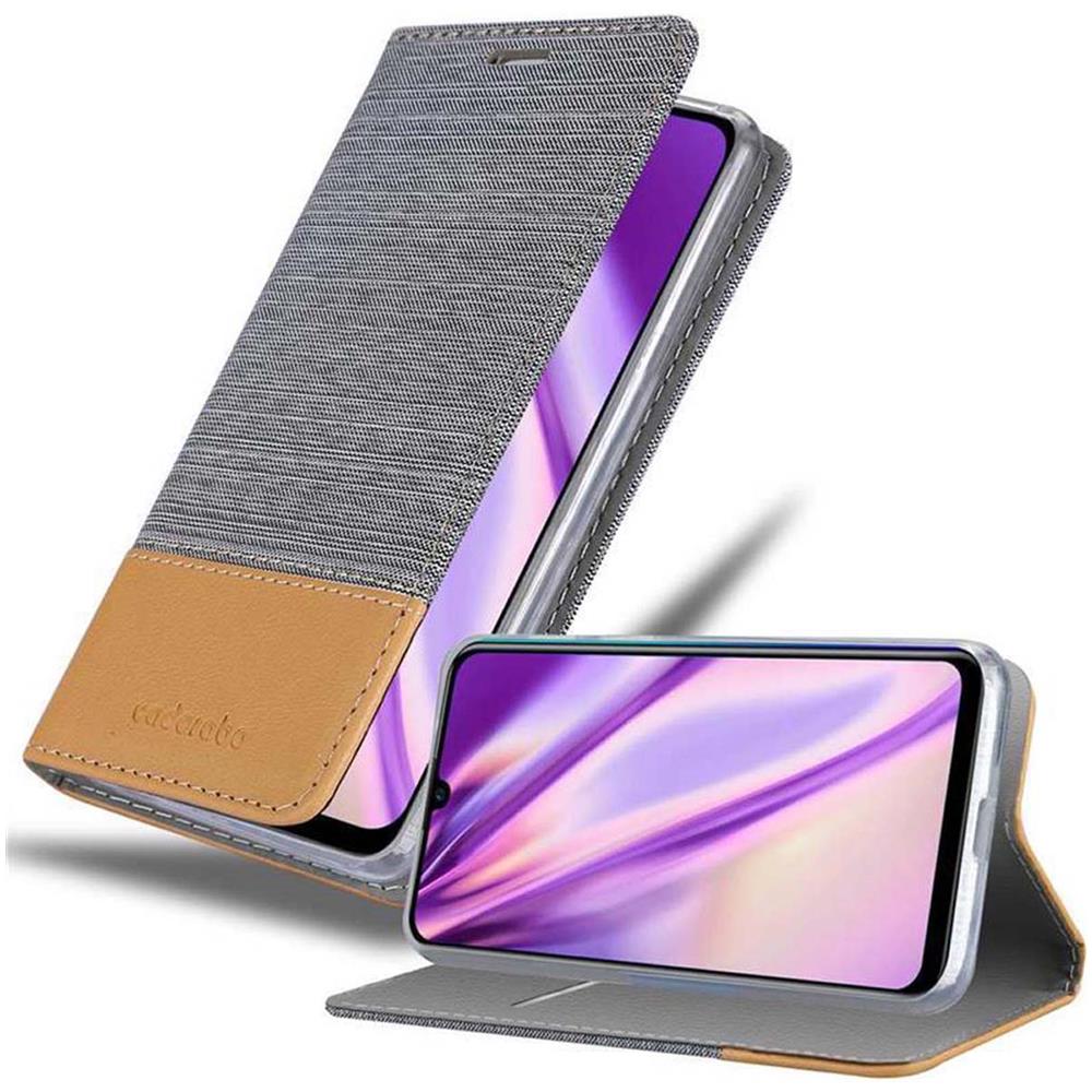 Custodia Compatibile Con Huawei P Smart Plus In Grigio Chiaro Marrone - Coperchio Protettiva Con Chiusura Magnetica, Funzione Stand E Tasca Per Le Carte - Foto 1