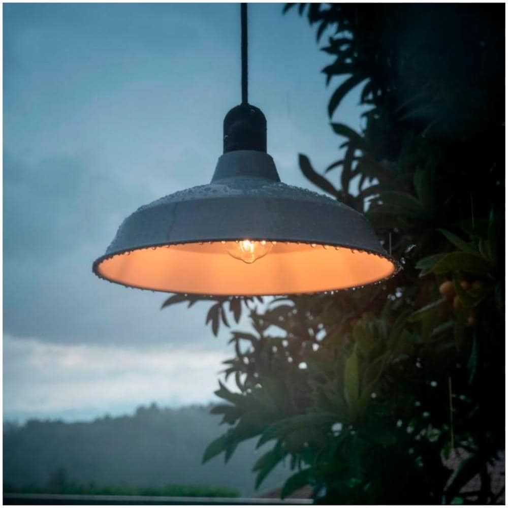 Lampada A Sospensione Con Paralume In Aluminio Per Esterni Ip65 Eiva Elegant Pdene50sm01pam11vbl Bianco 271xø380 Mm Silicone - Foto 2