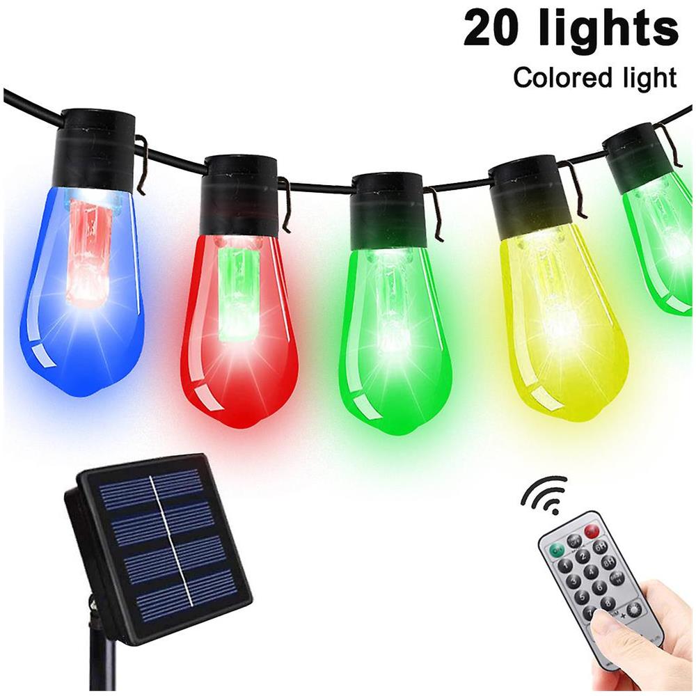 Luci Da Esterno A Stringa 60FT (30 Lampadine) - Con Telecomando, Dimmerabili, ST38, 2700K