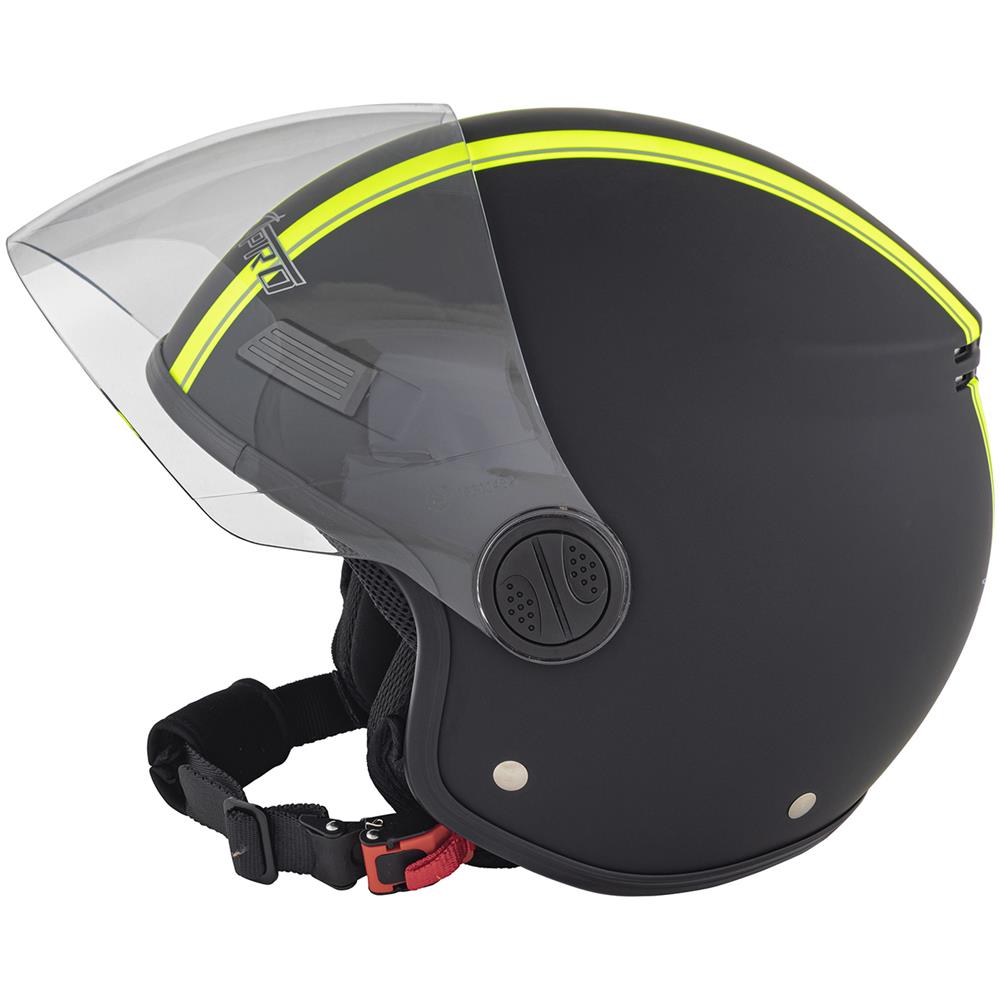 Casco Jet Scooter Visiera Moto Quad Omologato Ece 22 05 Nero Opaco Fluo M - Foto 4