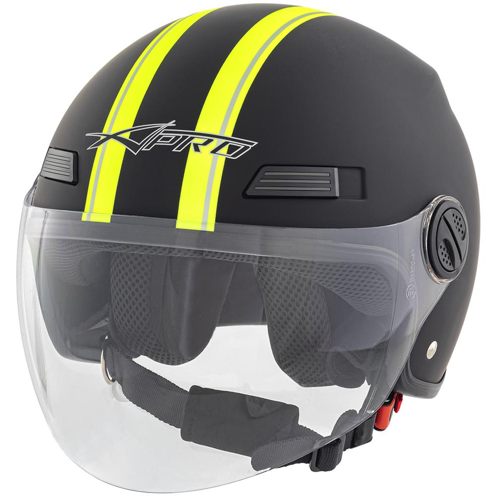Casco Jet Scooter Visiera Moto Quad Omologato Ece 22 05 Nero Opaco Fluo M - Foto 1