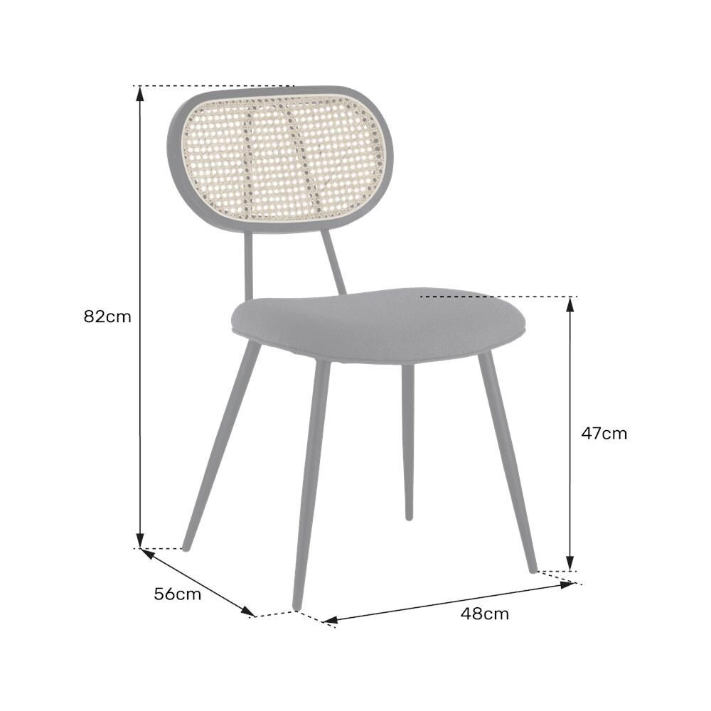 Set Di 2 Sedie In Canna E Cappio Verde Cachi Elena - Foto 2