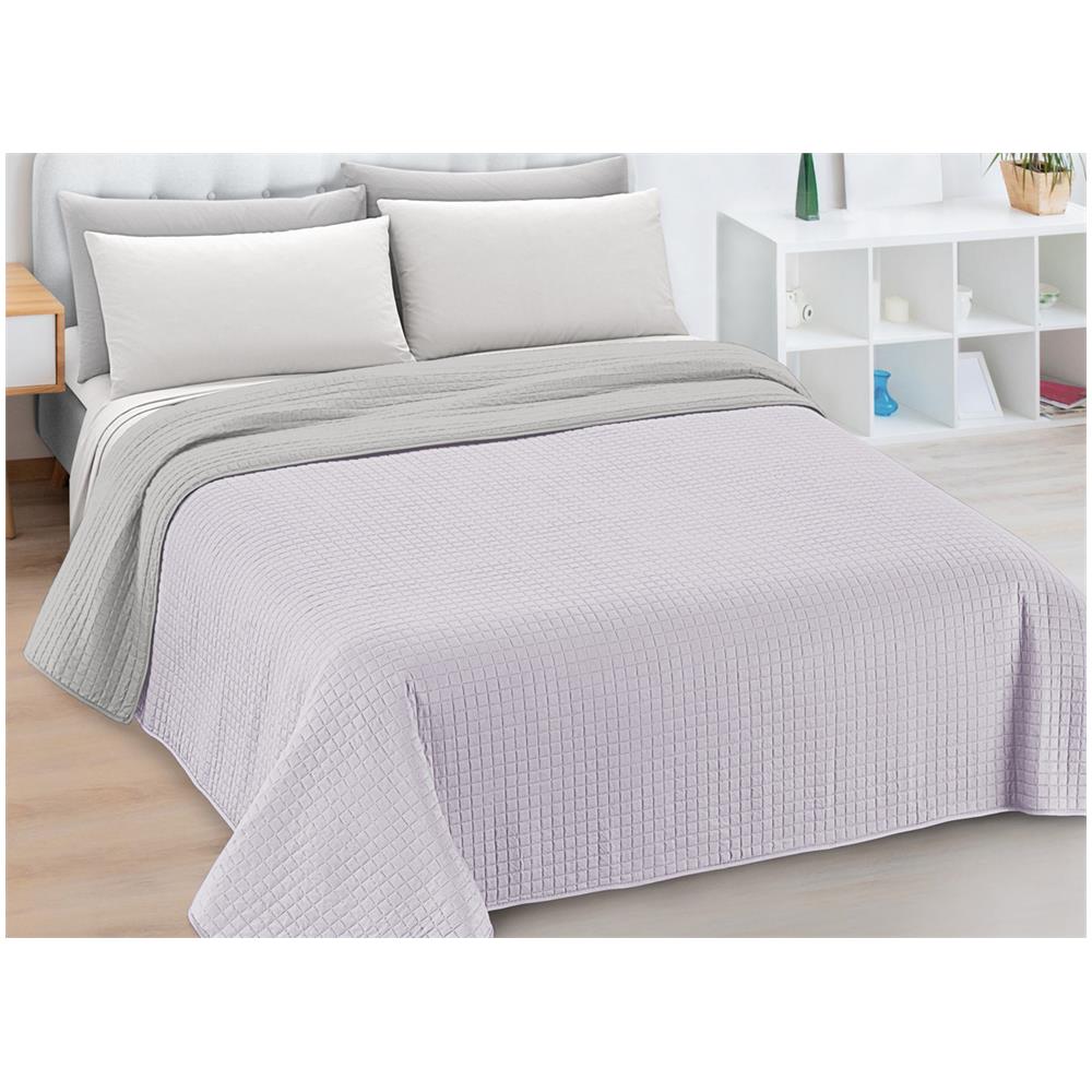 Quilt Trapuntino Piumino Estivo Double Face 100gr Mq Microfibra Zefiro Matrimoniale Grigio-grigio - Foto 1