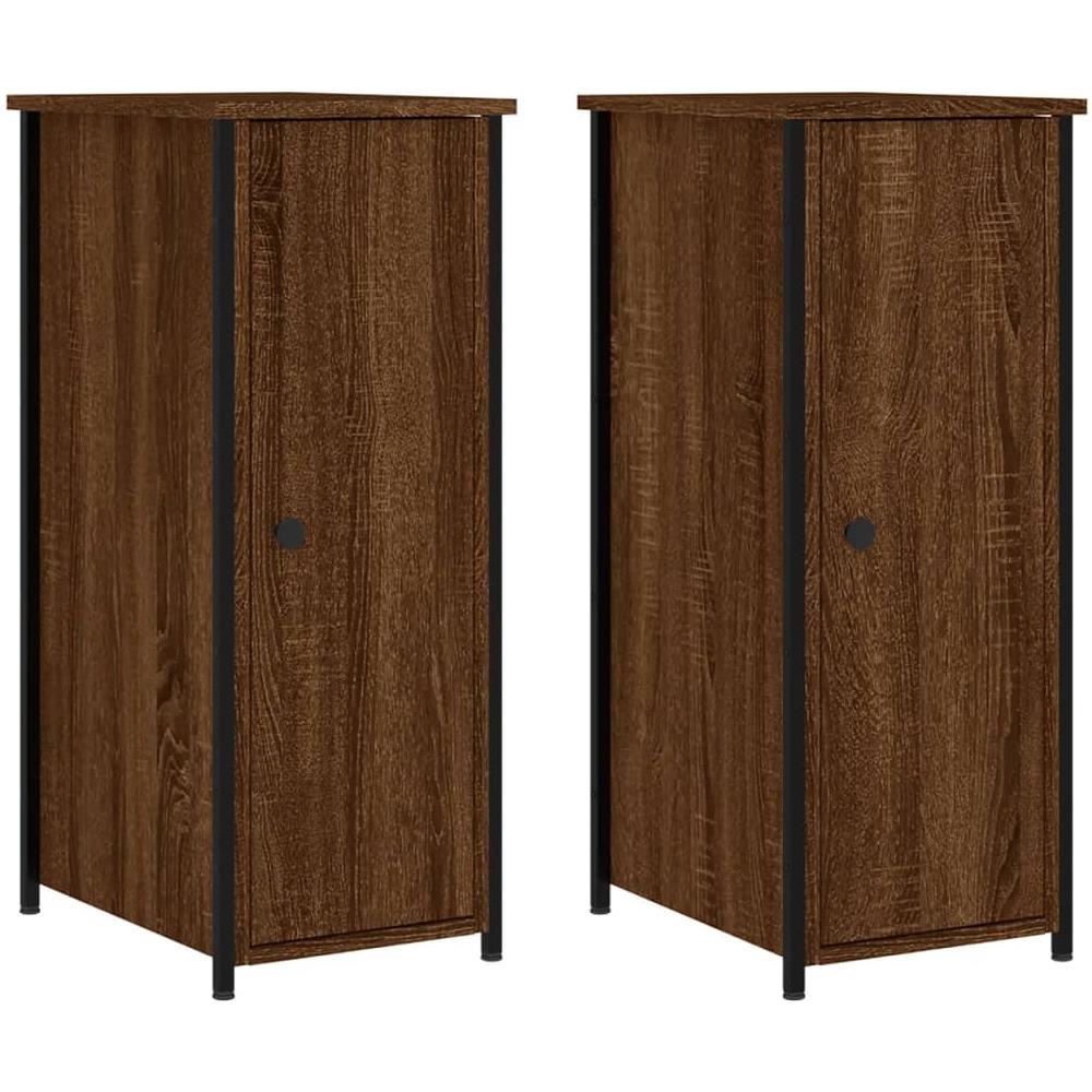 Comodini Rovere Marrone 2 Pz 32x42x80 Cm In Legno Multistrato - Foto 2