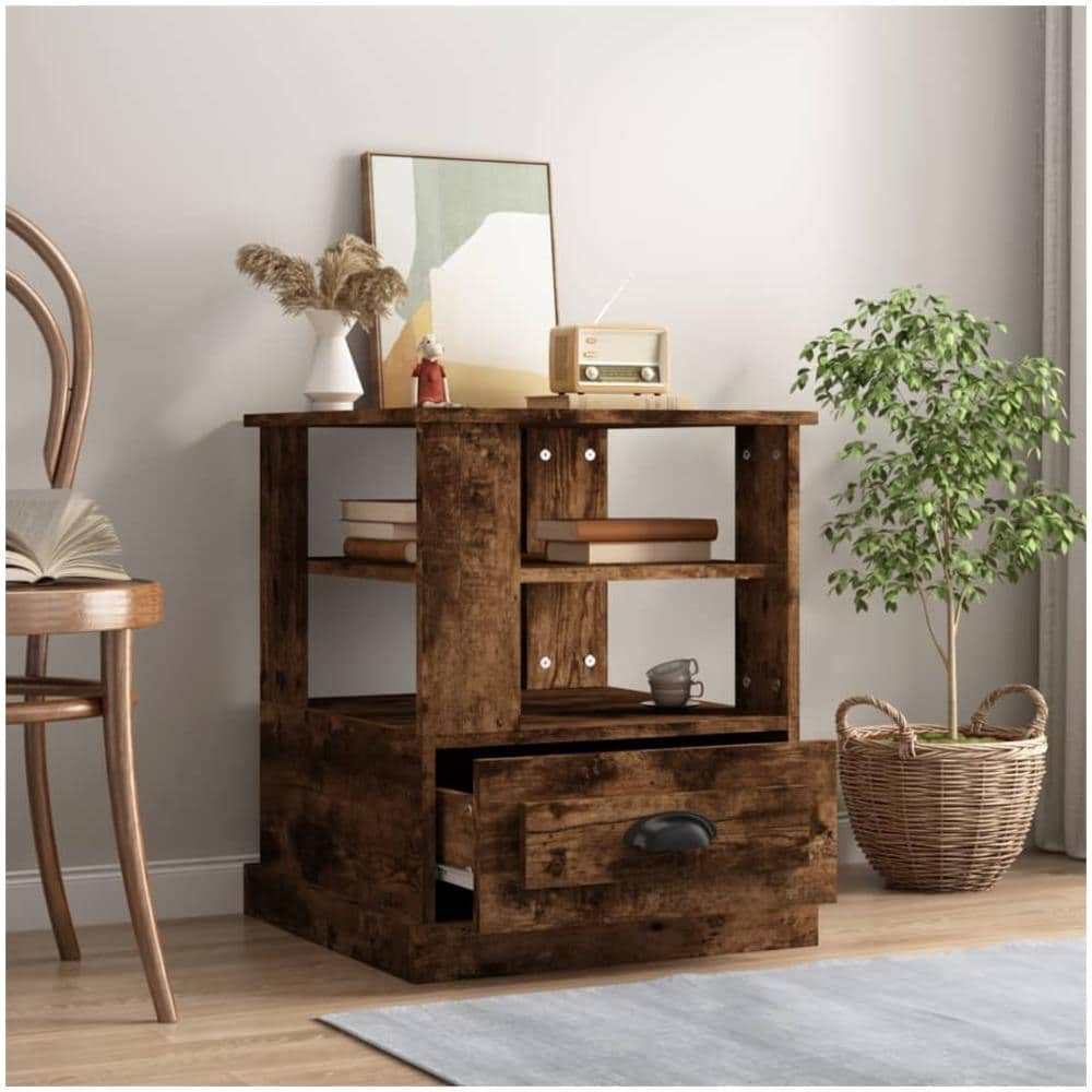 Tavolino Rovere Fumo 50x50x60 Cm In Legno Multistrato - Foto 3