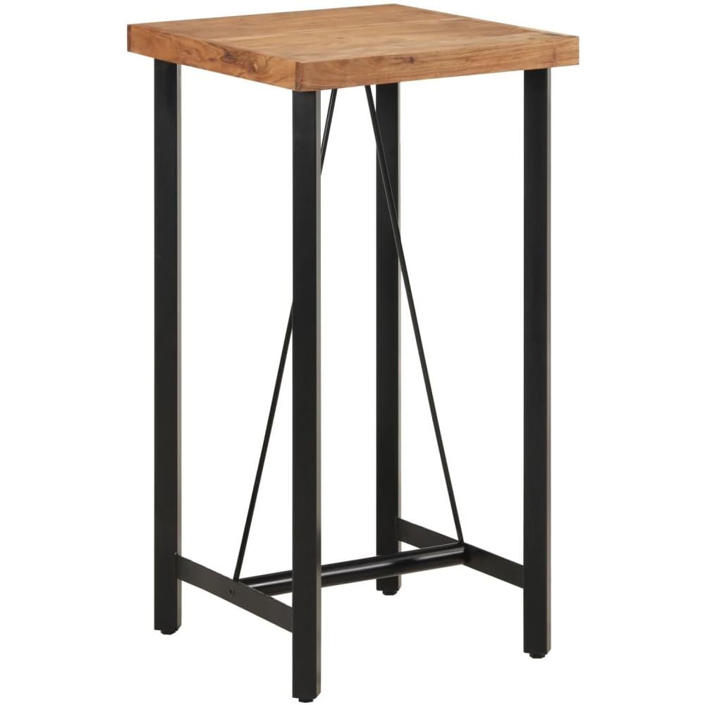 Tavolino Da Bar 55x55x107cm In Legno Massello Di Acacia E Ferro - Foto 1