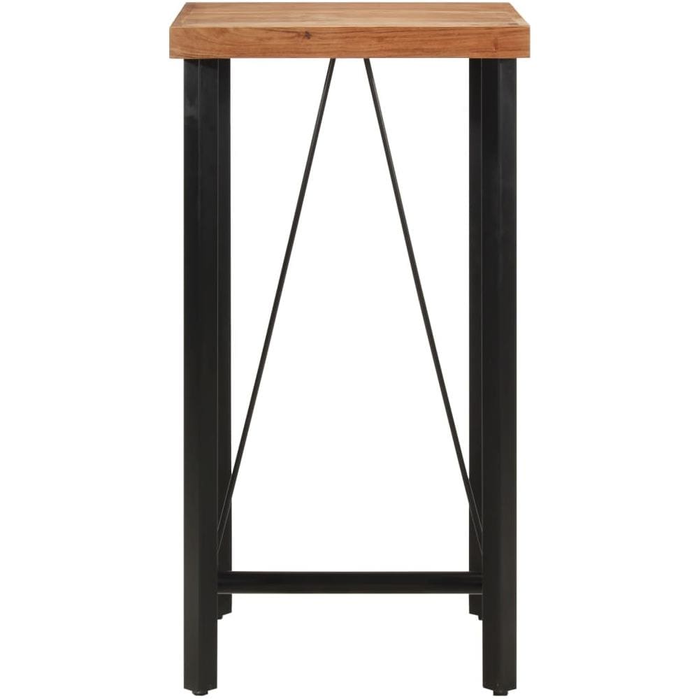 Tavolino Da Bar 55x55x107cm In Legno Massello Di Acacia E Ferro - Foto 2