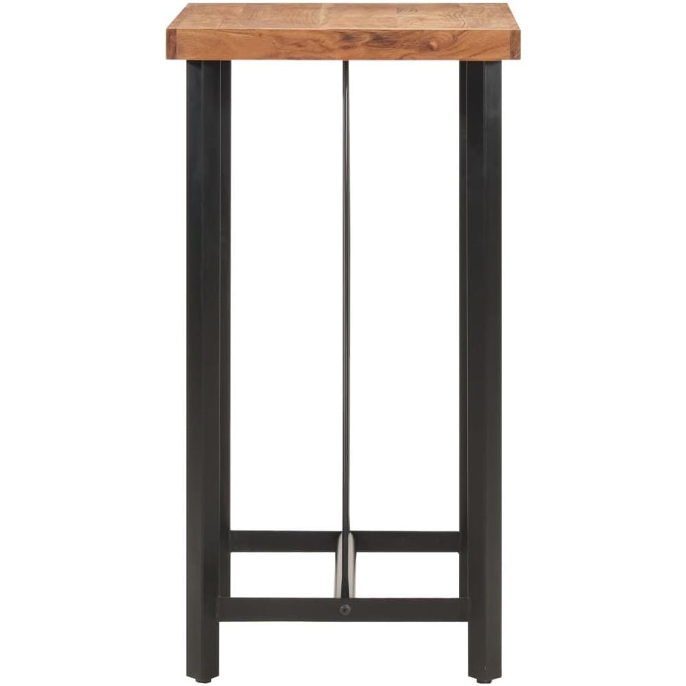 Tavolino Da Bar 55x55x107cm In Legno Massello Di Acacia E Ferro - Foto 3