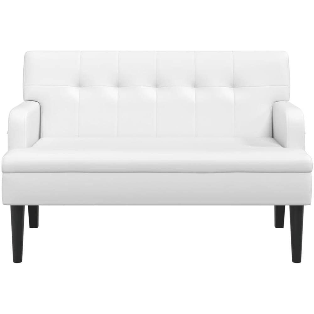 Panca con Schienale Bianca 112x65,5x75 cm in Similpelle - Foto 3