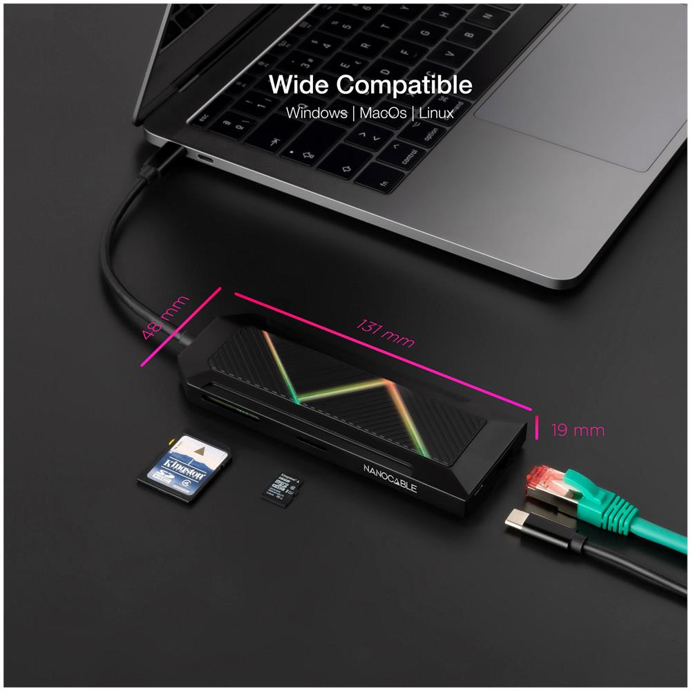 10.16.0901 replicatore di porte e docking station per laptop Cablato USB 3.2 Gen 1 (3.1 Gen 1) Type-C Nero - Foto 2