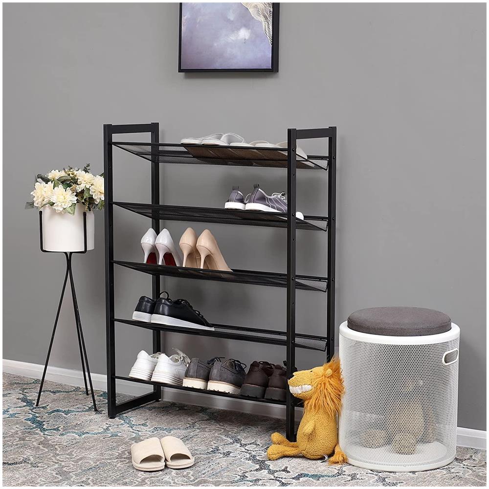 Scarpiera industriale VALORA con 5 ripiani, nero LMR005B - Foto 2