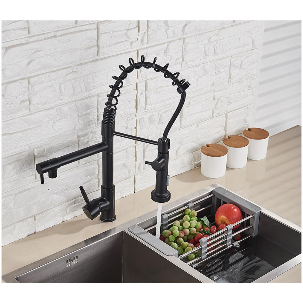 Miscelatore per lavello da cucina, Blackswan, tipo M111 con 2 modalità, nero opaco, 49 cm - Foto 2