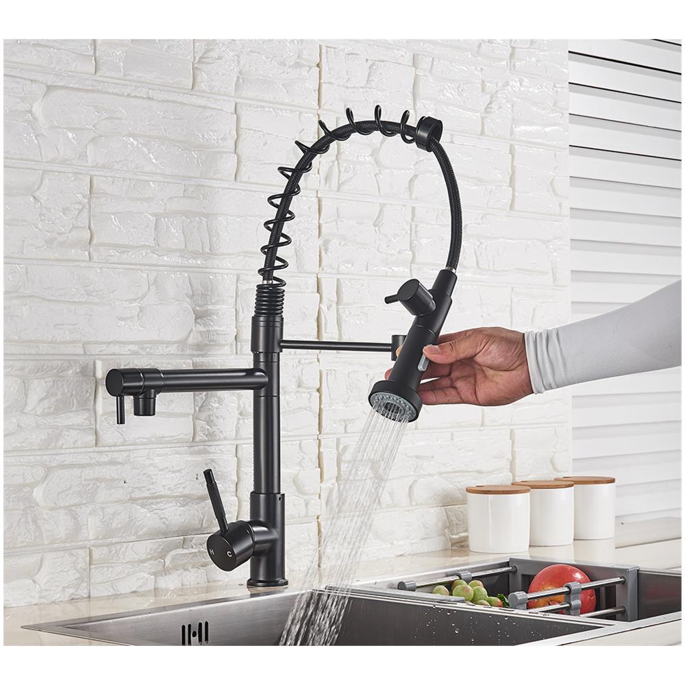 Miscelatore per lavello da cucina, Blackswan, tipo M111 con 2 modalità, nero opaco, 49 cm - Foto 4