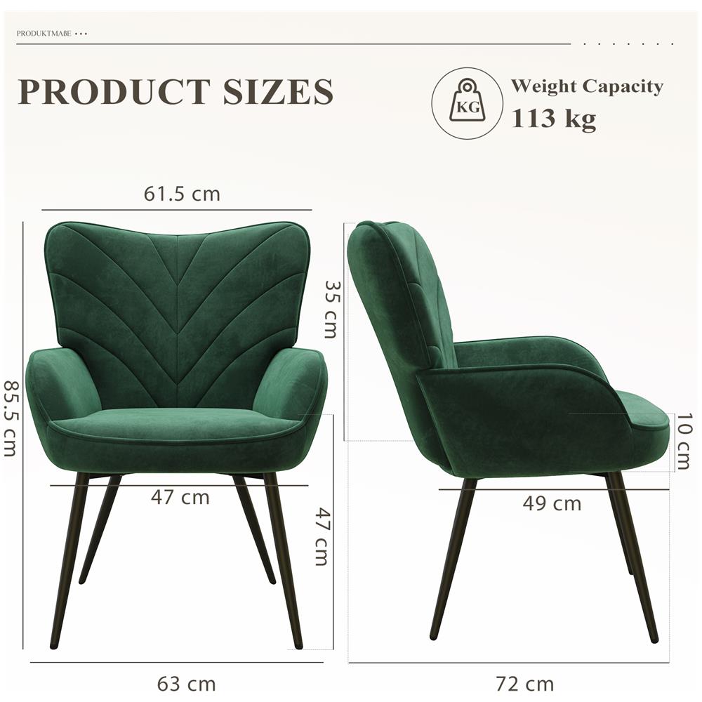 Sedia Moderna Con Motivo Fogliare - Design Semplice E Naturale, Versatile Per Soggiorno E Ufficio, Verde - Foto 2